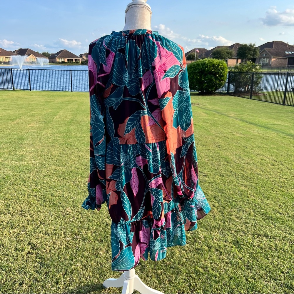 Trina Turk Rhapsodic Floral Print Women's Dress - Picture 10 of 12